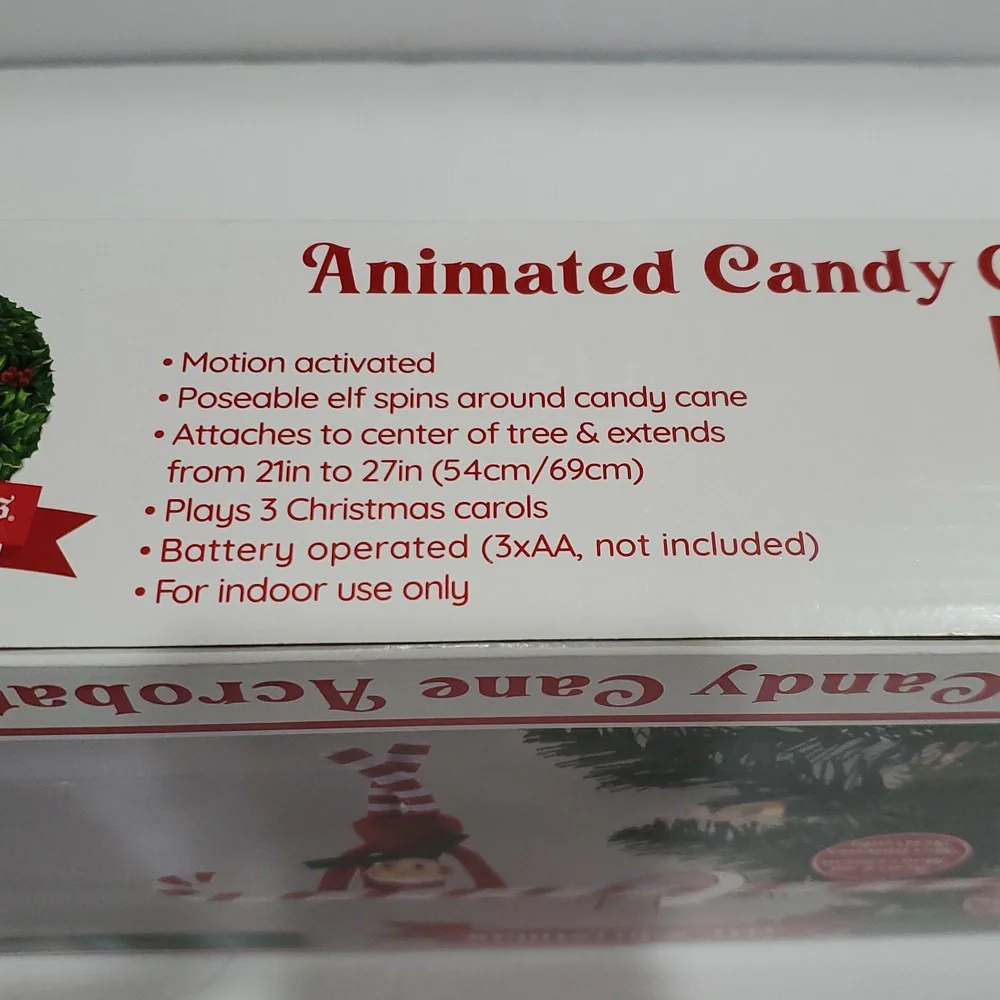 Animated candy cane acrobat‎ elf new
